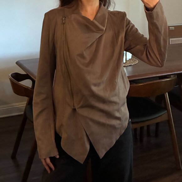 Vigoss Faux Suede Jacket with Drape Collar - Size Small - Picture 6 of 12